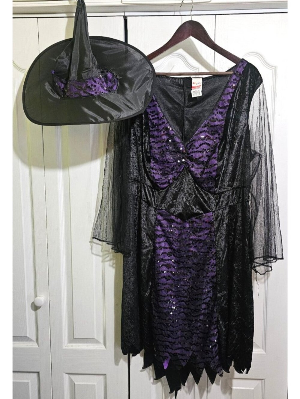My Brilliantly Bewitched Witch Costume Women Plus Dress Hat Purple Halloween